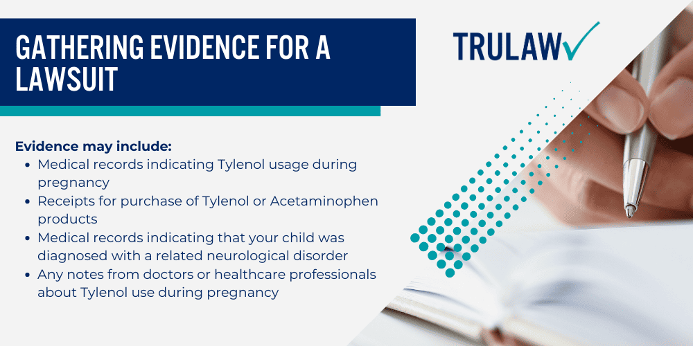 Tylenol-Autism-ADHD-Lawsuit-Acetaminophen-Autism-ADHD-Lawsuit-Banner-Image; Tylenol Use While Pregnant Linked To Neurological Disorders In Children; Tylenol And Autism Spectrum Disorder (ASD); Tylenol And Attention Deficit Hyperactivity Disorder (ADHD); Tylenol And Cerebral Palsy; Tylenol And Oppositional Defiant Disorder And Conduct Disorder; About Tylenol And Its Generic Equivalents; Is Tylenol Safe To Use During Pregnancy; Filing A Lawsuit; Gathering Evidence For A Lawsuit