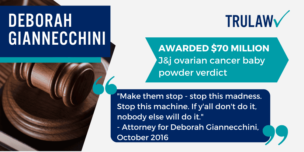Talcum Powder Lawsuit Updates; $5.5 Billion Talcum Powder Damages; Johnson & Johnson Talcum Powder Lawsuit; What Is Talc; Johnson & Johnson’s Talcum Powder; Ovarian Cancer; Mesothelioma; Talc Use And Ovarian Cancer In African American Women; Talcum Powder Lawsuit Verdict Timeline; 22 WOMEN AWARDED $4.69 BILLION; 72 Million Talcum Verdict Jackie Fox Infographic; 55 Million Talcum Verdict Gloria Ristesund Infographic; 70 Million Talcum Verdict Deborah Giannecchini Infographic;