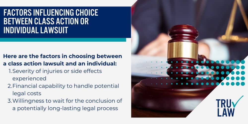 Factors Influencing Choice Between Class Action or Individual Lawsuit
