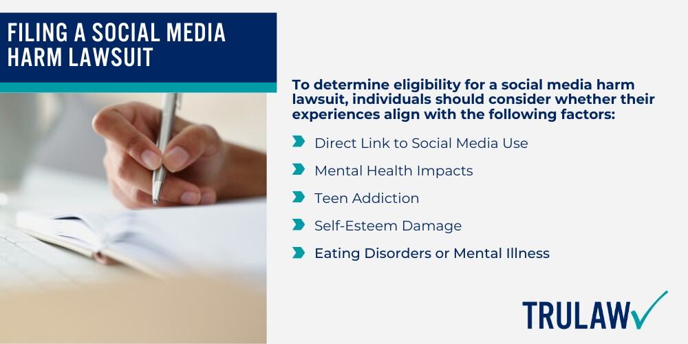 Understanding the Social Media Harm Lawsuit; Understanding the Vulnerability of Teens to Addiction; School Districts Nationwide Take Action Against Social Media Giants; Researching Mental Health Social Media Harm Lawsuit; Social Media Harm Lawsuit Seeking Accountability and Change; Filing a Social Media Harm Lawsuit; Potential Settlement Amounts in the Social Media Harm Lawsuit; Filing a Social Media Harm Lawsuit (1)