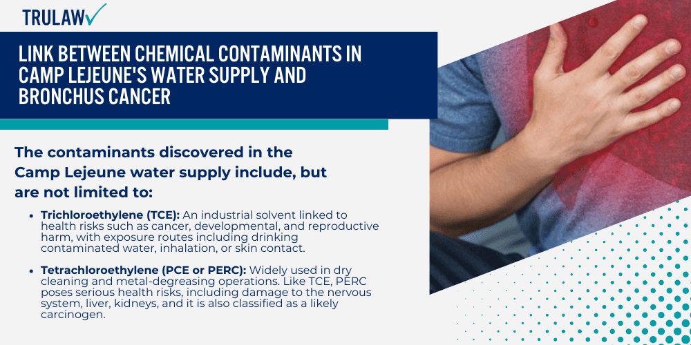 Link Between Chemical Contaminants in Camp Lejeune's Water Supply and Bronchus Cancer