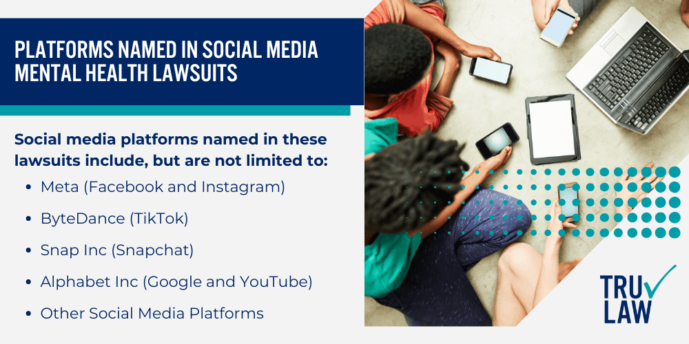 Social Media Addiction Lawsuit Overview; Social Media Addiction Injuries Suffered by Victims; Platforms Named in Social Media Mental Health Lawsuits