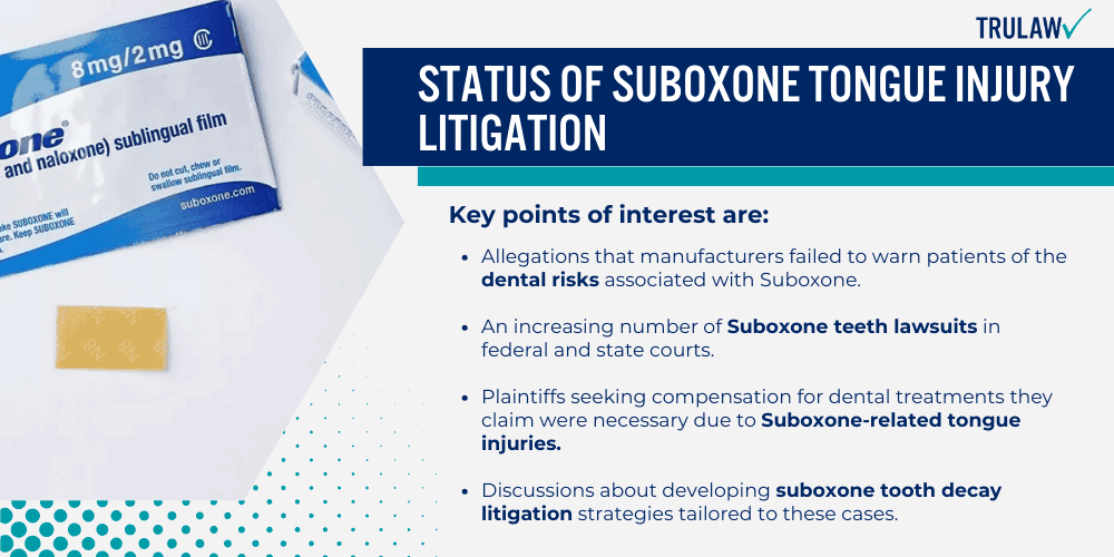 Status of Suboxone Tongue Injury Litigation