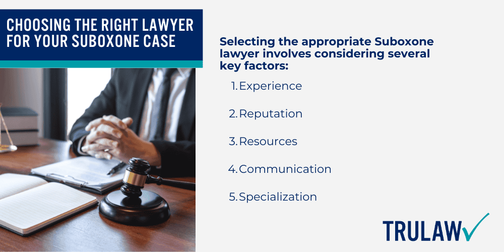 Factors Affecting Suboxone Settlement Eligibility; The Suboxone Settlement Process Explained; Potential Steps in Suboxone Lawsuit Settlements; Evidence Required for Suboxone Settlement Claims; Choosing the Right Lawyer for Your Suboxone Case