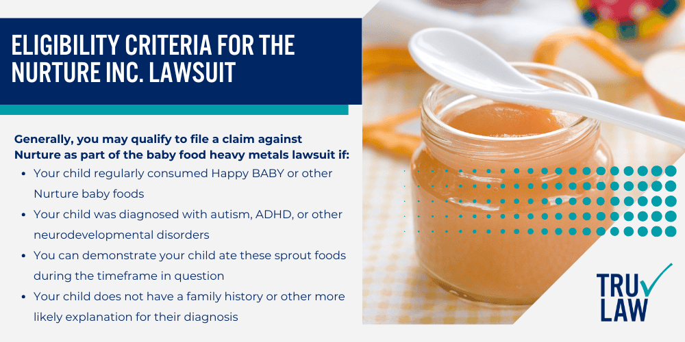 Allegations Against Nurture Inc. in the Baby Food Lawsuit; Plaintiffs in the Nurture Inc. Baby Food Lawsuit; Legal Basis for the Nurture Inc. Baby Food Lawsuit; Status of the Nurture Inc. Baby Food Lawsuit Case; How to Join the Nurture Inc. Baby Food Lawsuit; Eligibility Criteria for the Nurture Inc. Lawsuit