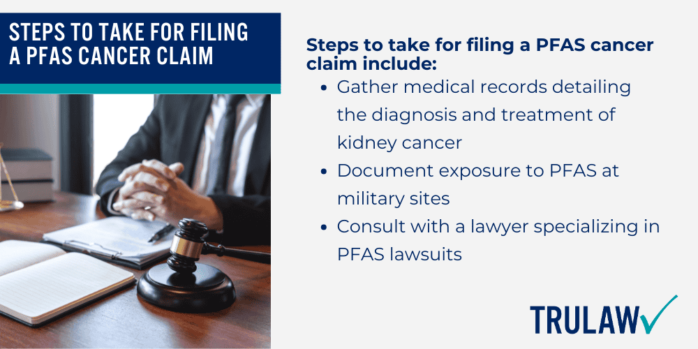 PFAS Exposure and Increased Cancer Risk; Military Sites Reported With PFAS Contamination; Studies on PFAS Exposure and Cancer Risks; Health Effects of PFAS on Military Personnel; Common Health Issues Linked to PFAS Exposure; Specific Cancer Risks from PFAS Contamination; Recognizing Kidney Cancer Symptoms from PFAS; The PACT Act and Veteran's Rights on PFAS; Filing Claims for PFAS-Related Kidney Cancer; Steps to Take for Filing a PFAS Cancer Claim