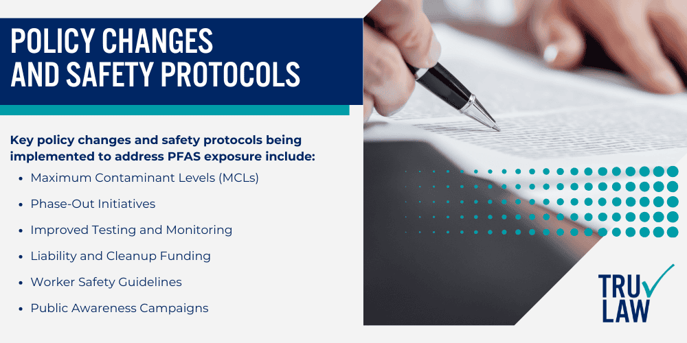 Legal Action Taken in PFAS Contamination Lawsuits; Military Response to Contamination Reports; Compensation Programs and Claims; PFAS Clean-up Efforts and Future Prevention; Current Remediation Efforts; Policy Changes and Safety Protocols;