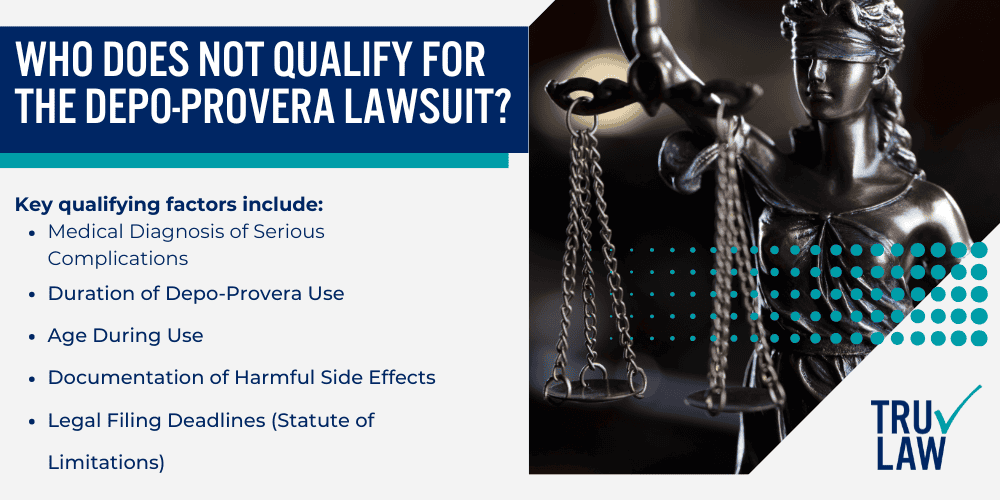 How Can a Depo-Provera Attorney from TruLaw Help You; How much does it cost to hire a Depo-Provera lawyer from TruLaw; Eligibility criteria for filing a depo provera lawsuit; Who Qualifies for the Depo-Provera Lawsuit; Who Does Not Qualify for the Depo-Provera Lawsuit